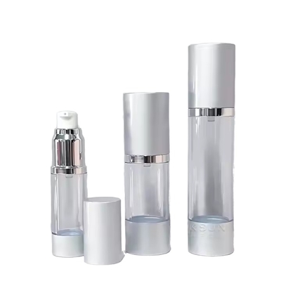 15ml 30ml 50ml Plastic Airless Lotion Bottle Electroplate Gold Silver Cosmetic Vacuum Container Empty Lotion Cream Vial